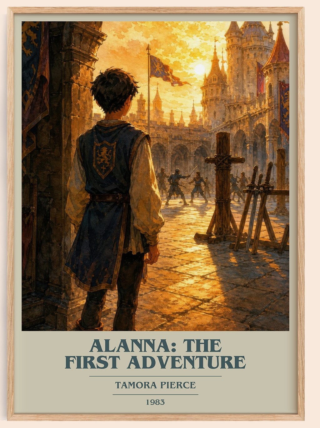 Alanna: The First Adventure book cover book poster by Tamora Pierce – framed literary art print