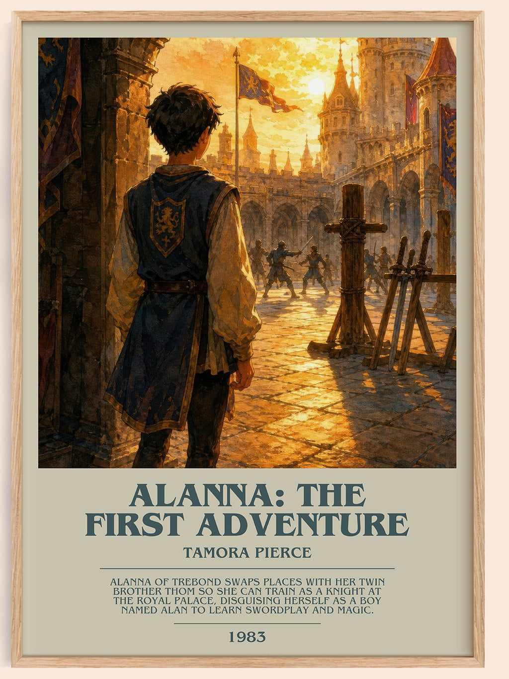 Alanna: The First Adventure bookish book poster by Tamora Pierce – framed literary art print