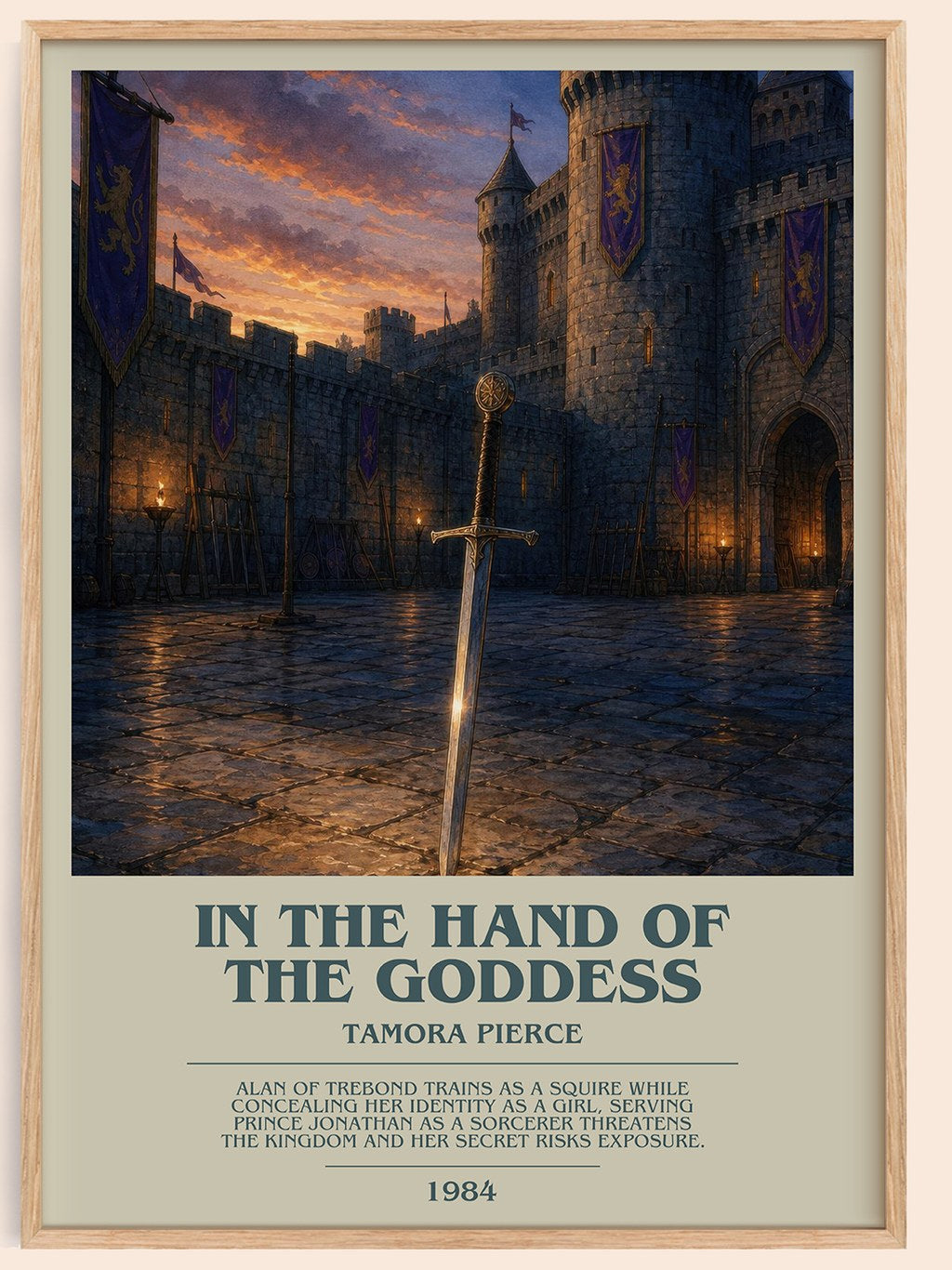 In the Hand of the Goddess bookish book poster by Tamora Pierce – framed literary art print