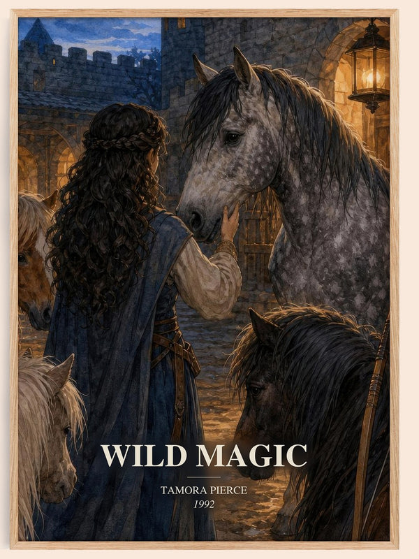Wild Magic watercolour book poster by Tamora Pierce – framed literary art print