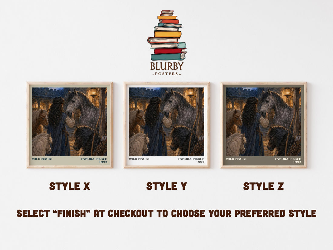Wild Magic literary print in frame leaning in hallway – fantasy wall art (mockup)