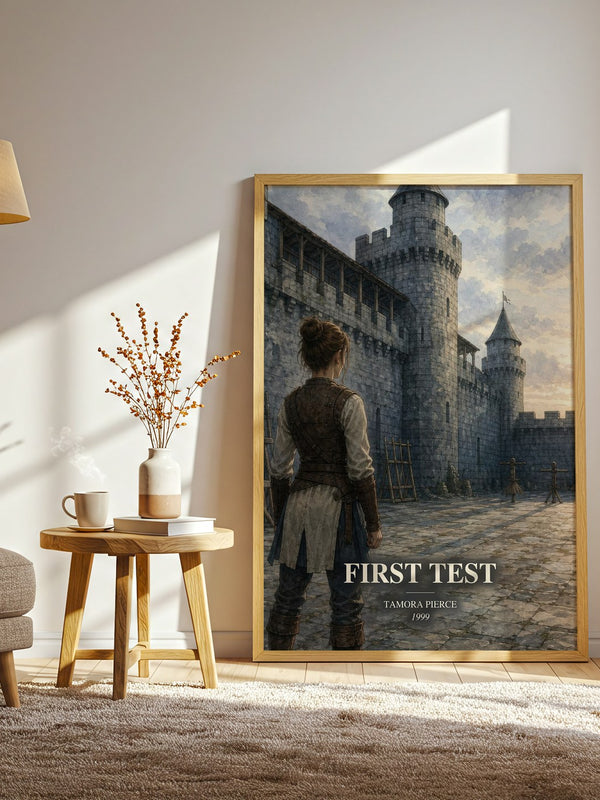 First Test watercolour print in frame leaning in hallway – young adult wall art