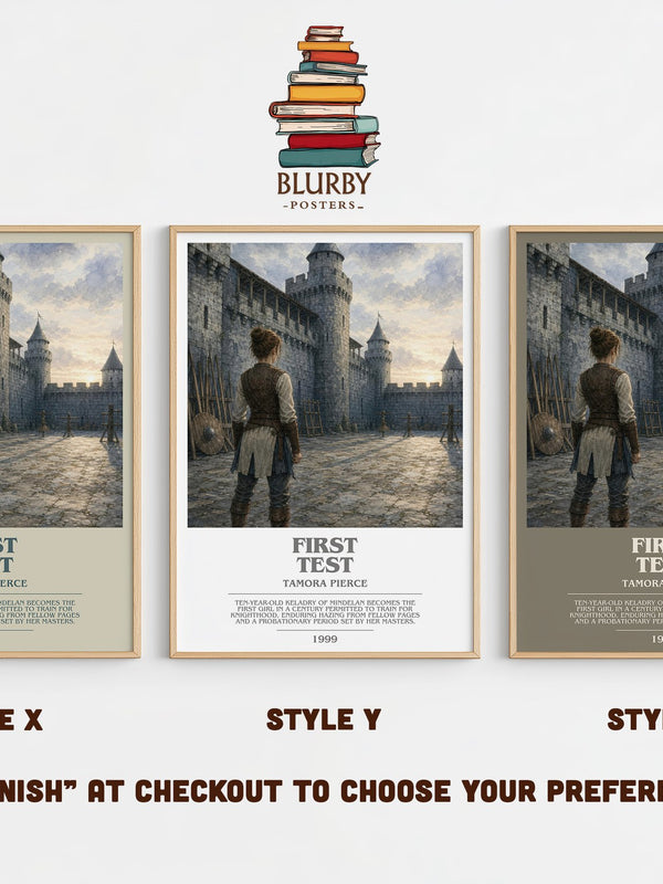First Test bookish print in frame leaning in hallway – young adult wall art