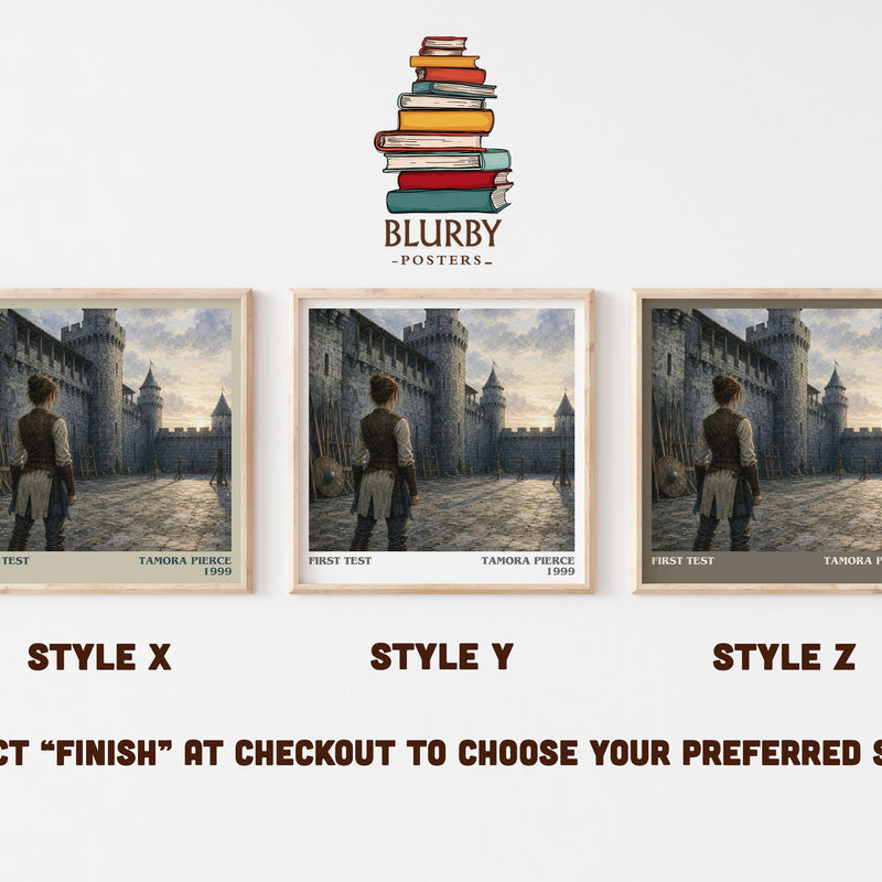 First Test literary print in frame leaning in hallway – young adult wall art