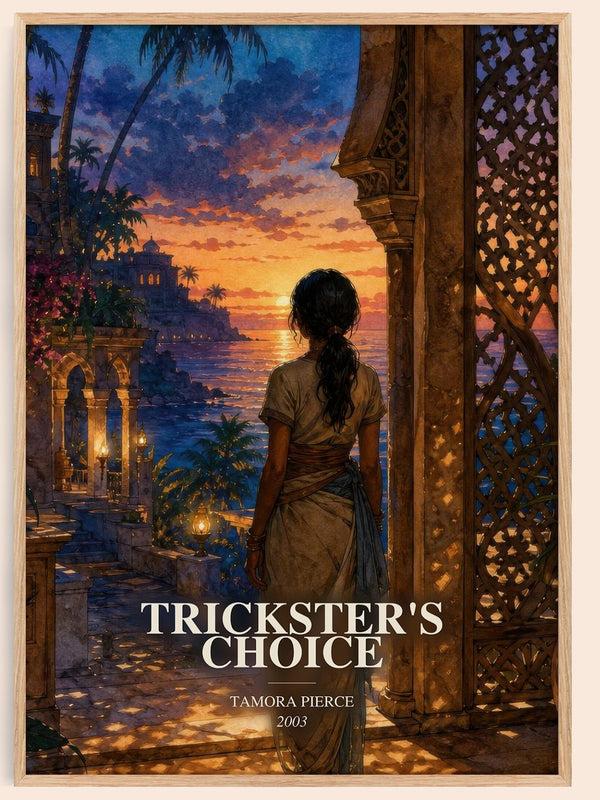 Trickster's Choice watercolour book poster by Tamora Pierce – framed literary art print