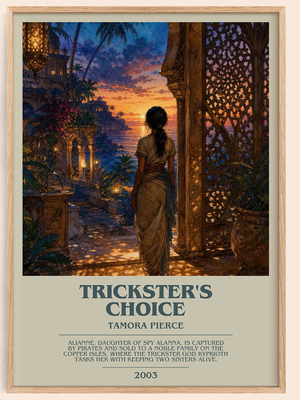 Trickster's Choice bookish book poster by Tamora Pierce – framed literary art print