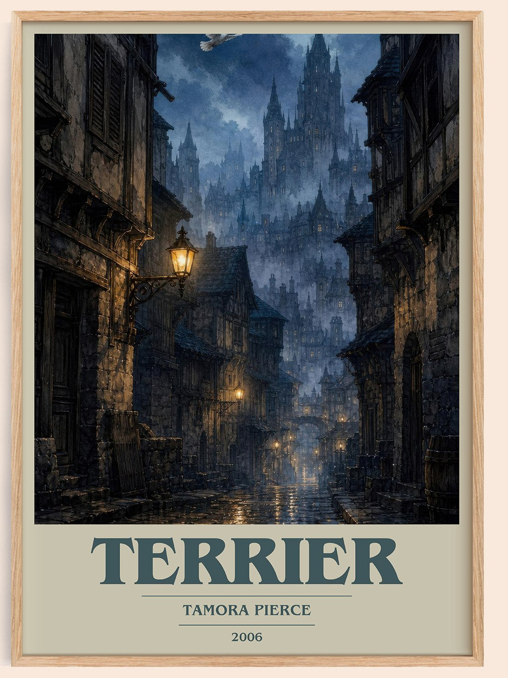 Terrier book cover book poster by Tamora Pierce – framed literary art print