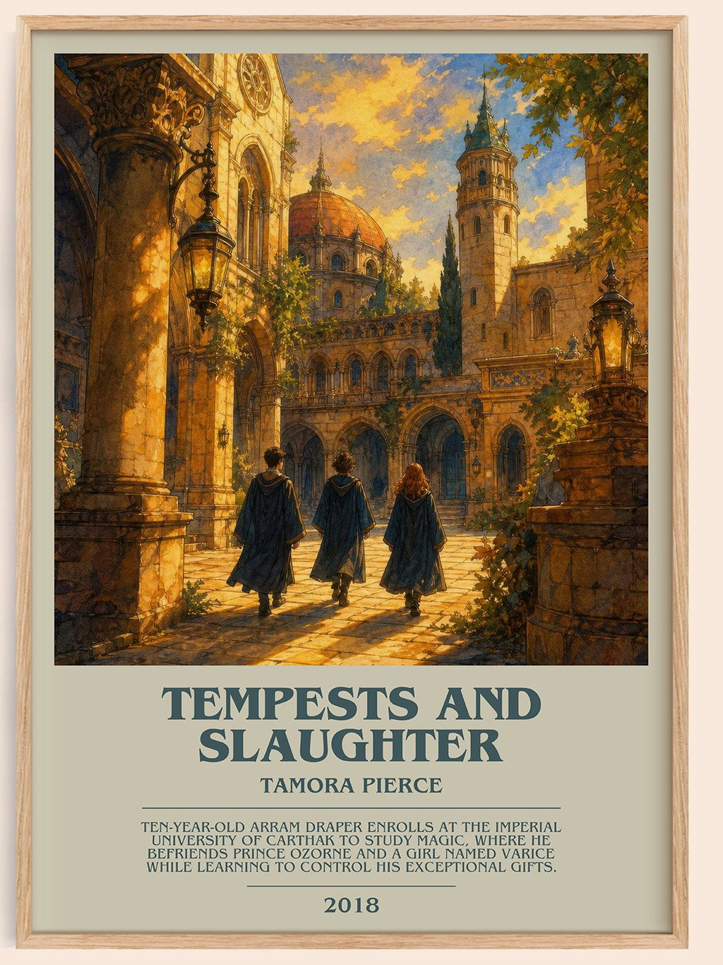 Tempests and Slaughter bookish book poster by Tamora Pierce – framed literary art print