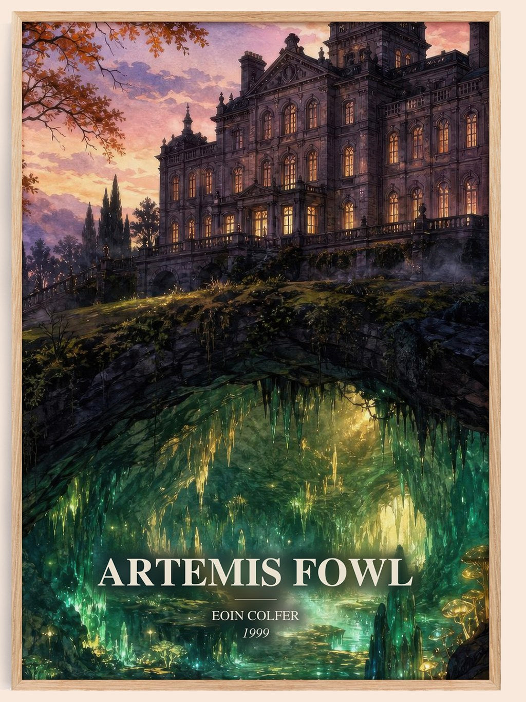 Artemis Fowl watercolour book poster by Eoin Colfer – framed literary art print