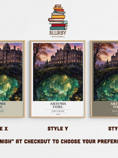 Artemis Fowl book cover print in frame leaning in hallway – fantasy wall art