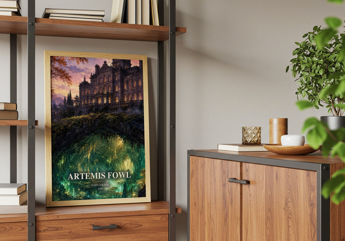 Artemis Fowl book watercolour illustration paper finish options – matte satin gloss