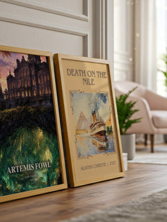 Artemis Fowl watercolour print framed by window – literary home decor