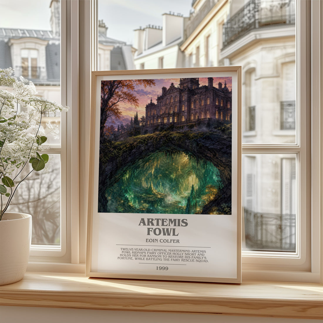 Artemis Fowl bookish poster colour and style options – Eoin Colfer book art