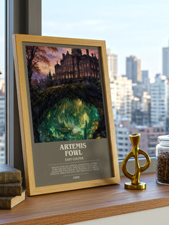 Artemis Fowl bookish print framed by window – literary home decor