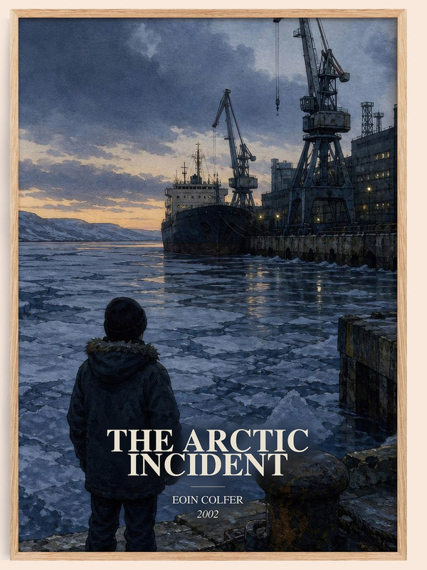 The Arctic Incident watercolour book poster by Eoin Colfer – framed literary art print