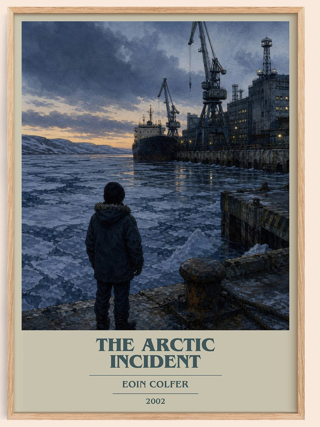 The Arctic Incident book cover book poster by Eoin Colfer – framed literary art print