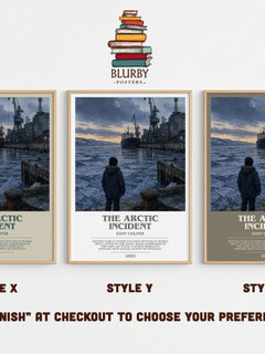 The Arctic Incident bookish print in frame leaning in hallway – fantasy wall art