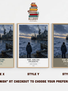 The Arctic Incident book cover print in frame leaning in hallway – fantasy wall art