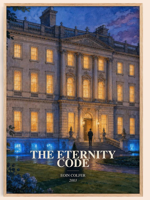 The Eternity Code watercolour book poster by Eoin Colfer – framed literary art print
