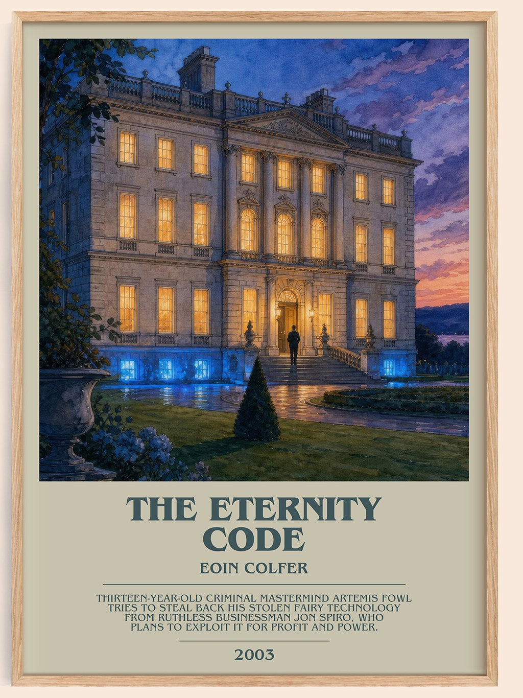 The Eternity Code bookish book poster by Eoin Colfer – framed literary art print