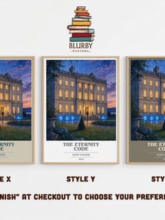The Eternity Code book cover print in frame leaning in hallway – sci fi wall art