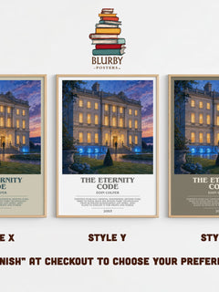 The Eternity Code bookish print in frame leaning in hallway – sci fi wall art