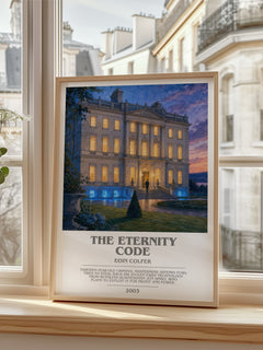 The Eternity Code bookish poster colour and style options – Eoin Colfer book art