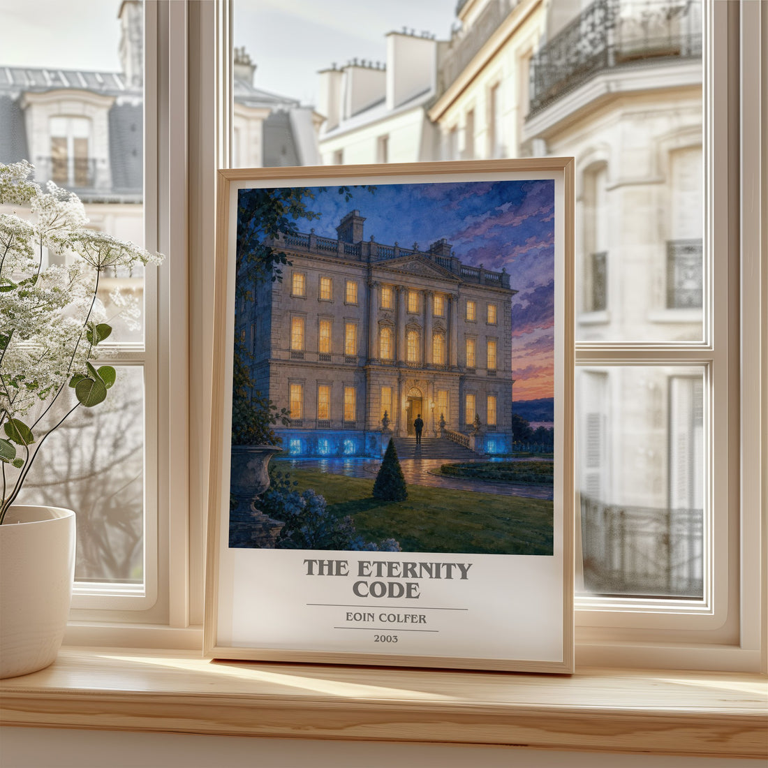 The Eternity Code book cover poster colour and style options – Eoin Colfer book art