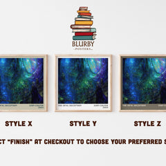 The Opal Deception literary print in frame leaning in hallway – fantasy wall art