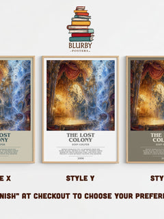 The Lost Colony bookish print in frame leaning in hallway – sci fi wall art