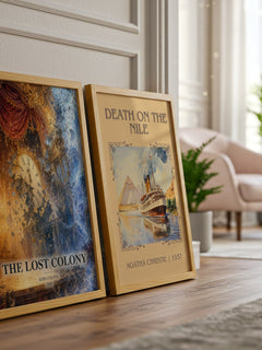 The Lost Colony watercolour print framed by window – literary home decor