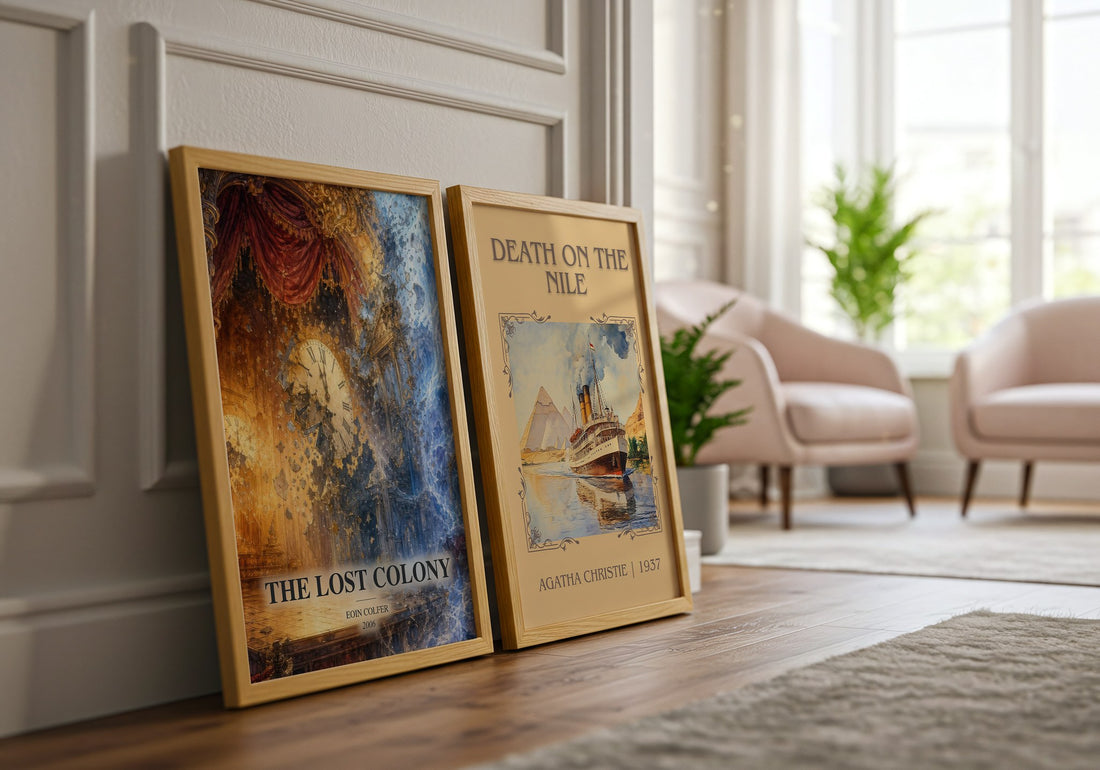 The Lost Colony watercolour print framed by window – literary home decor