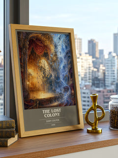 The Lost Colony book cover print framed by window – literary home decor