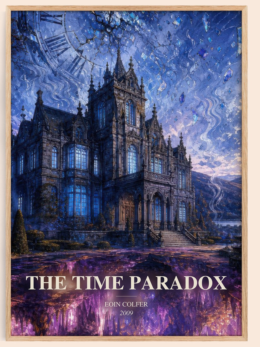 The Time Paradox watercolour book poster by Eoin Colfer – framed literary art print