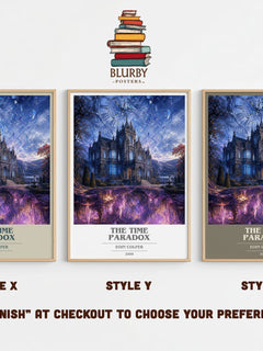 The Time Paradox book cover print in frame leaning in hallway – fantasy wall art