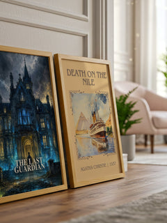 The Last Guardian watercolour print framed by window – literary home decor