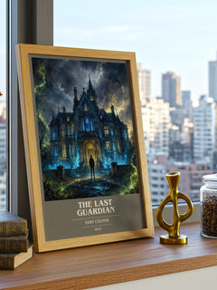 The Last Guardian book cover print framed by window – literary home decor