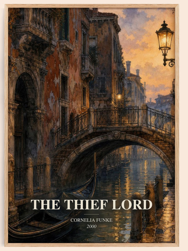 The Thief Lord watercolour book poster by Cornelia Funke – framed literary art print