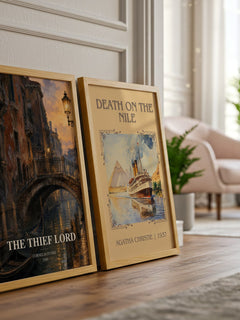 The Thief Lord watercolour print framed by window – literary home decor