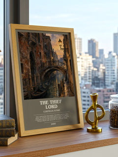 The Thief Lord bookish print framed by window – literary home decor