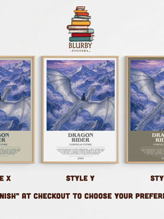 Dragon Rider bookish print in frame leaning in hallway – fantasy wall art