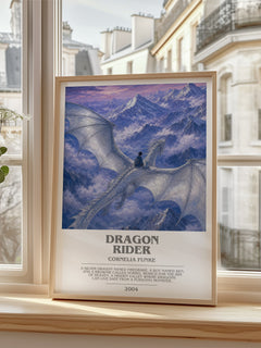 Dragon Rider bookish poster colour and style options – Cornelia Funke book art