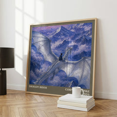 Dragon Rider literary print framed by window – literary home decor
