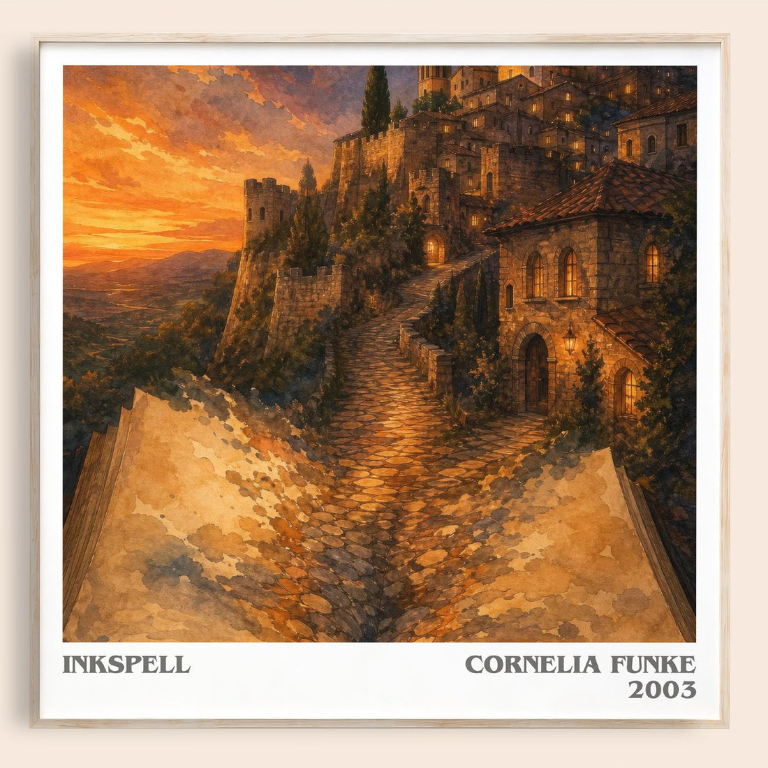 Inkspell literary book poster by Cornelia Funke – framed literary art print