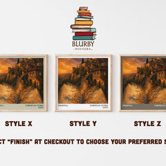Inkspell literary print in frame leaning in hallway – fantasy wall art