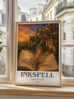 Inkspell book cover poster colour and style options – Cornelia Funke book art
