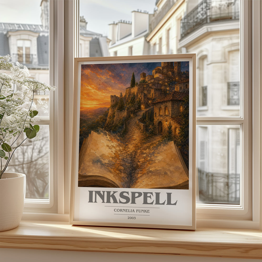 Inkspell book cover poster colour and style options – Cornelia Funke book art