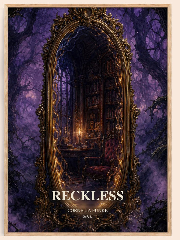Reckless watercolour book poster by Cornelia Funke – framed literary art print