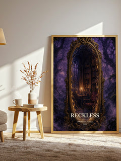 Reckless watercolour print in frame leaning in hallway – fantasy wall art