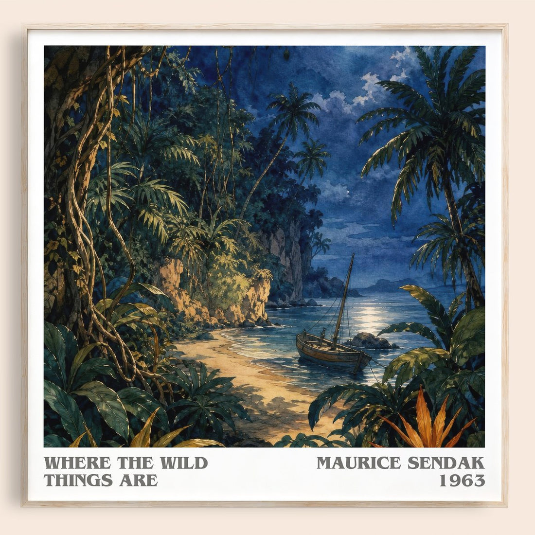 Where the Wild Things Are literary book poster by Maurice Sendak – framed literary art print